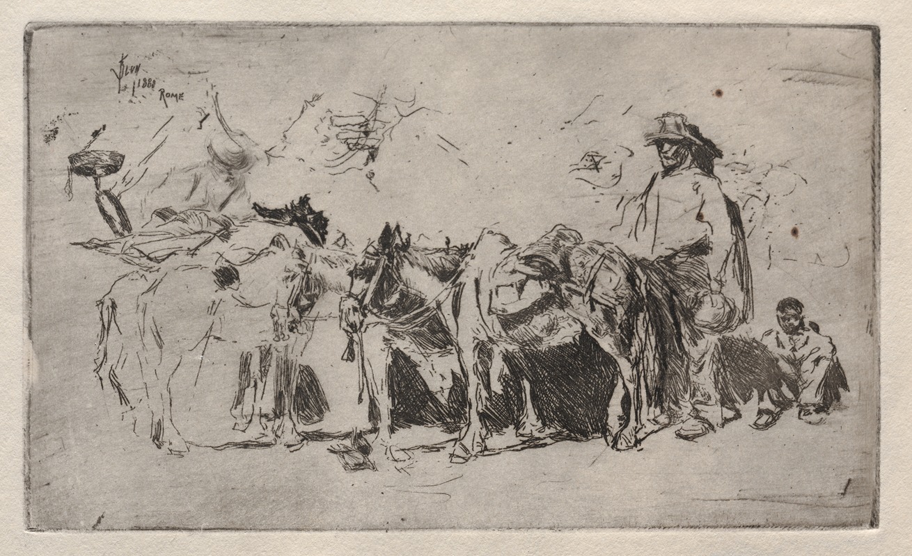 Robert Frederick Blum - Men and Donkeys, Rome