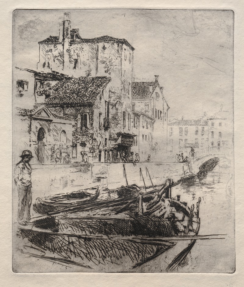 Robert Frederick Blum - Venetian Canal and Boats, No. 8