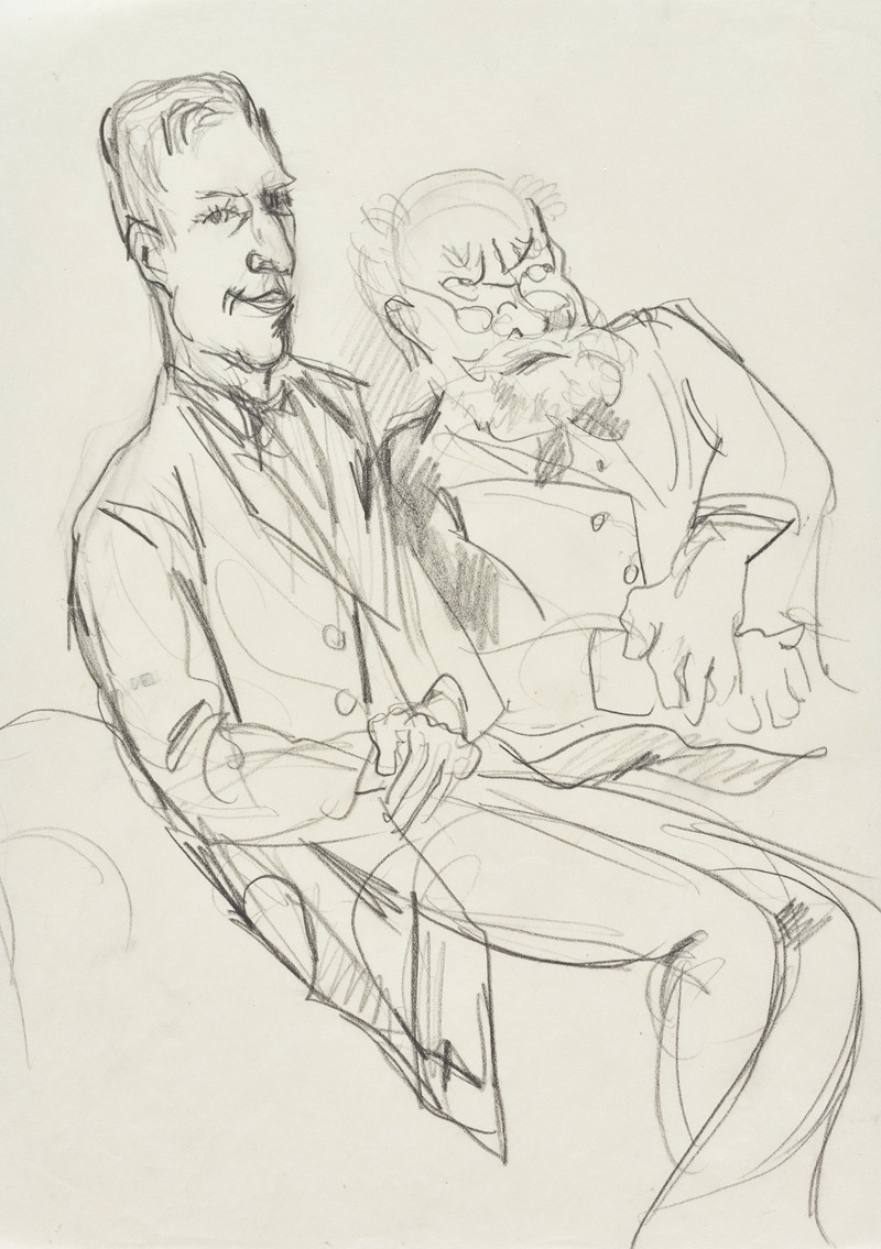 Rudolf Grossmann - Zwei sitzende Männer (rechts Edmund Husserl)