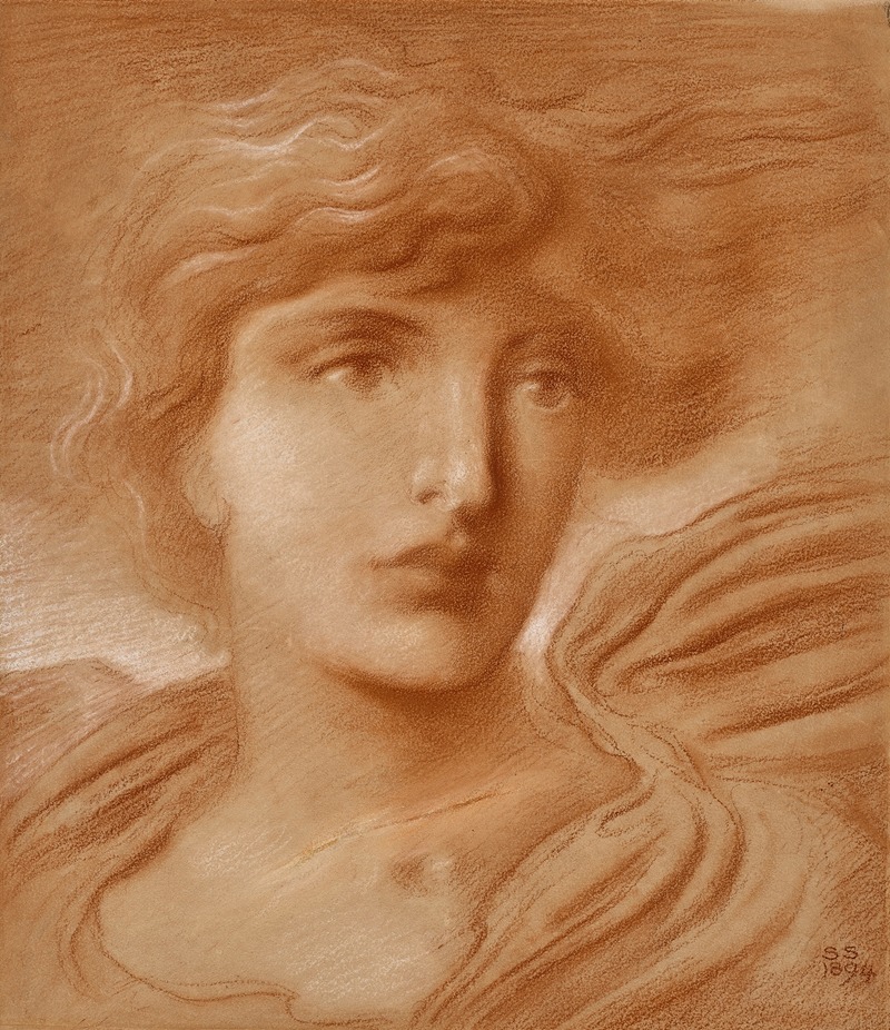 Simeon Solomon - Study of a female figure