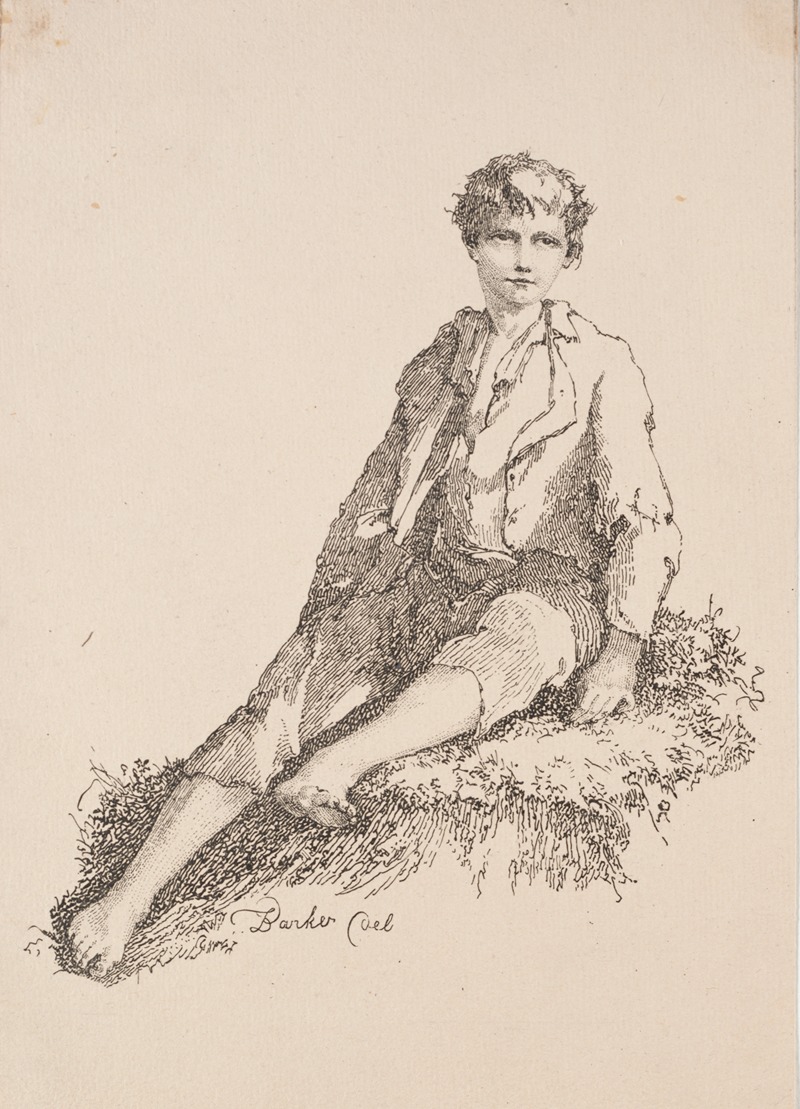 Thomas Barker - Boy Seated on a Grassy Bank