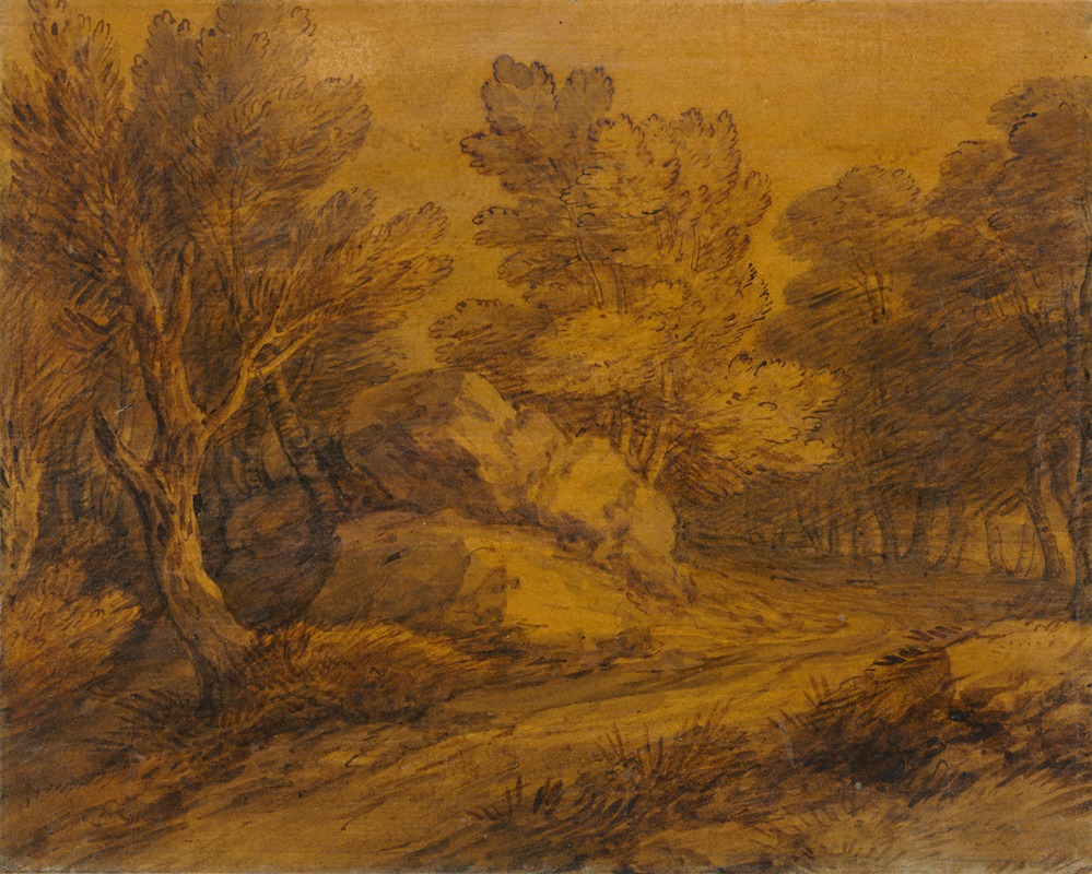 Thomas Gainsborough - Scene with a Road Winding through a Wood