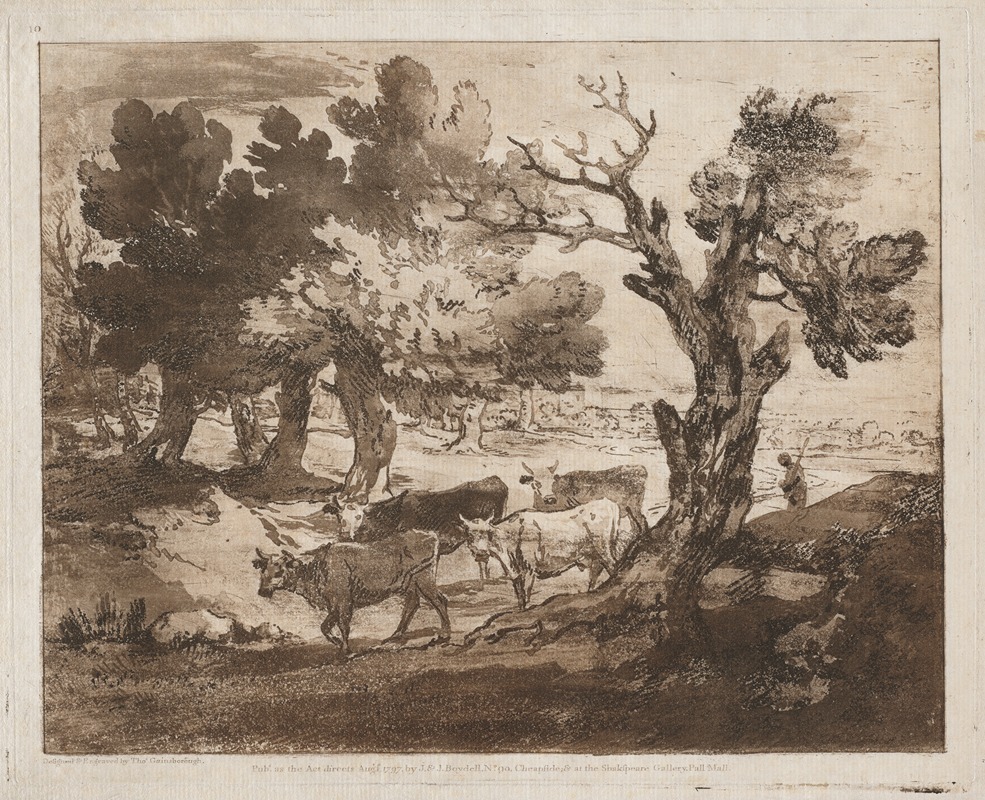 Thomas Gainsborough - Wooded Landscape with Herdsman and Cows