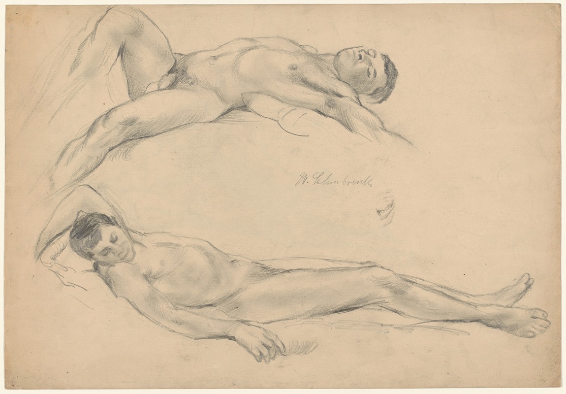 Wilhelm Lehmbruck - Two Studies of a Reclining Man