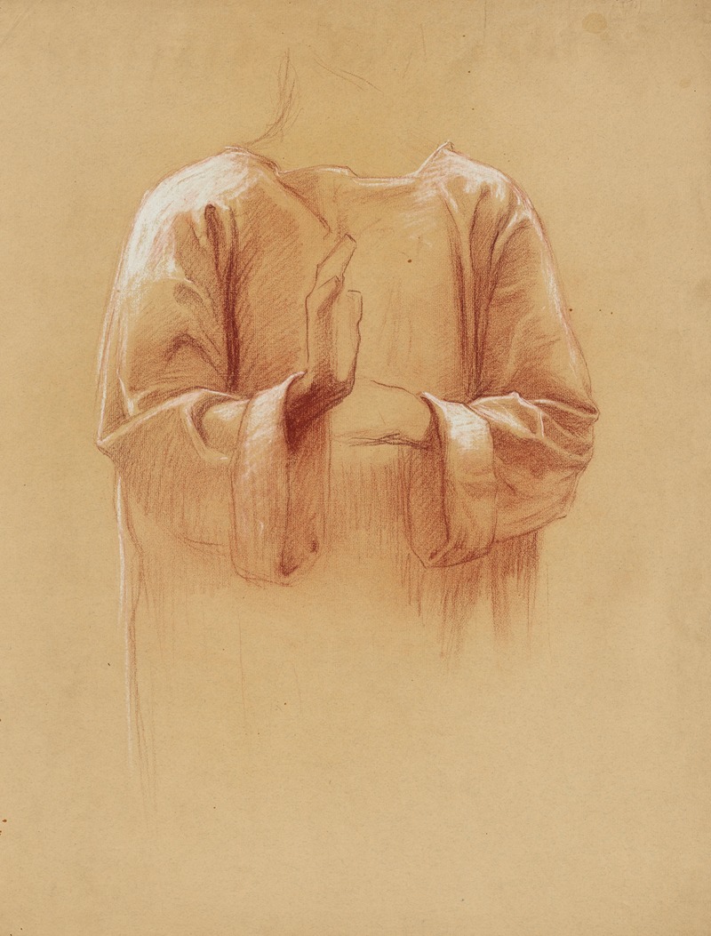 Alfred Plauzeau - Etude d’un buste d’homme portant une chasuble