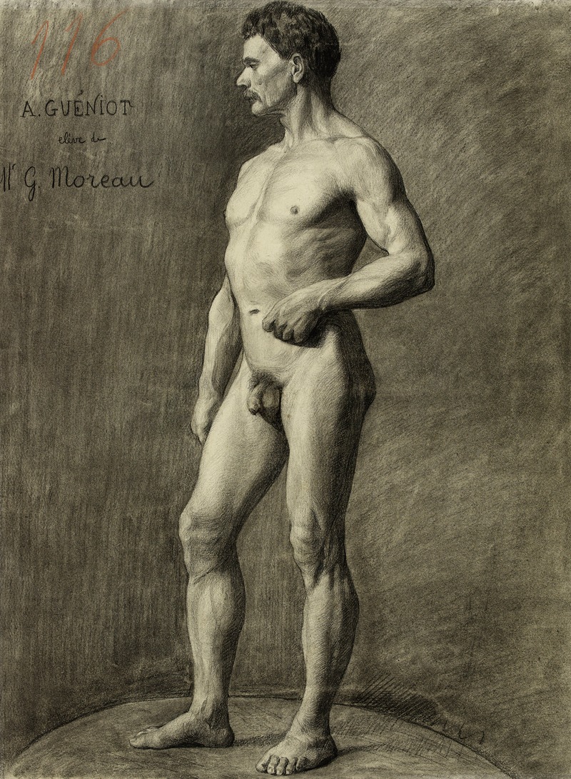 Arthur-Joseph Gueniot - Académie d’homme debout, tourné vers la gauche (modèle d’atelier)