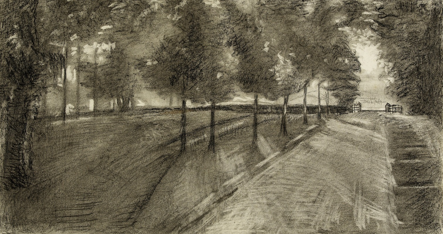 Arthur-Joseph Gueniot - Allée bordée d’arbres dans un parc