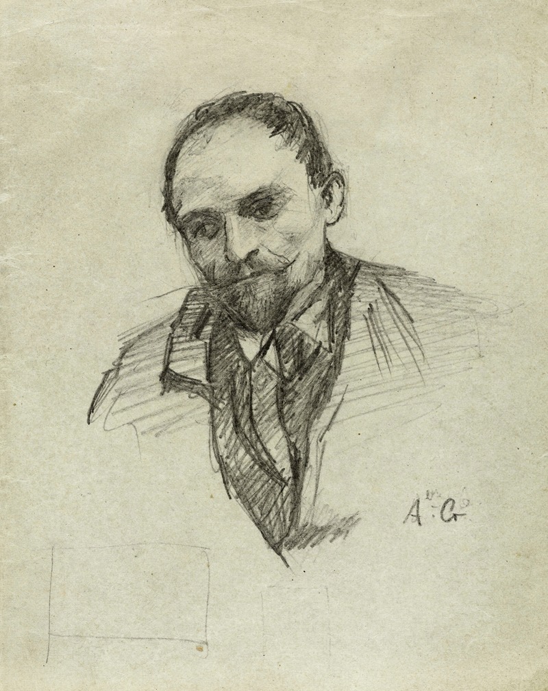 Arthur-Joseph Gueniot - Portrait d’homme barbu, visage légèrement tourné vers la gauche