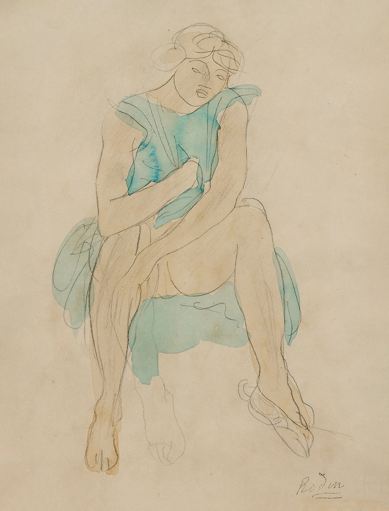 Auguste Rodin - Femme assise vêtue de bleu. Psyché