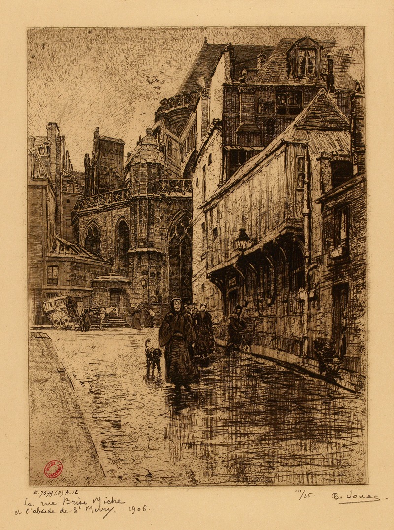 Charles Jouas - La rue Brise-miche et l’abside de St-Merry