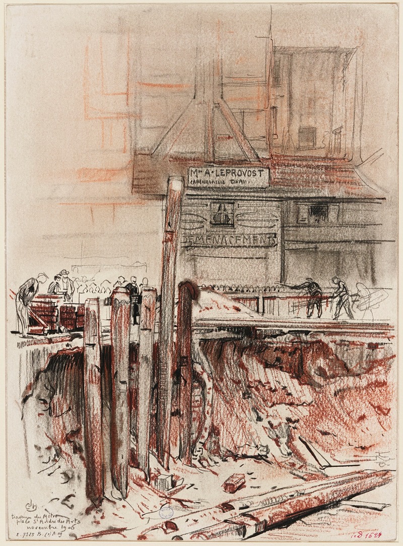 Charles Jouas - Travaux du métro, place Saint André des Arts 2