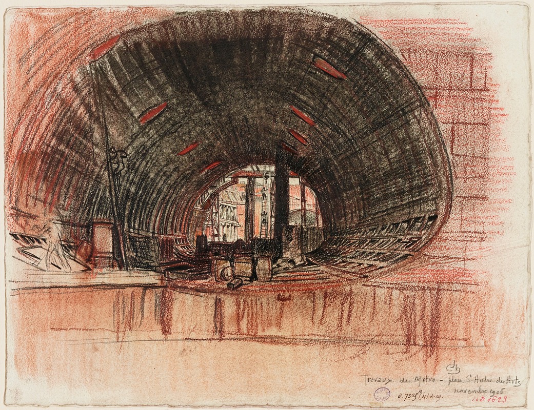 Charles Jouas - Travaux du métro, place Saint André des Arts