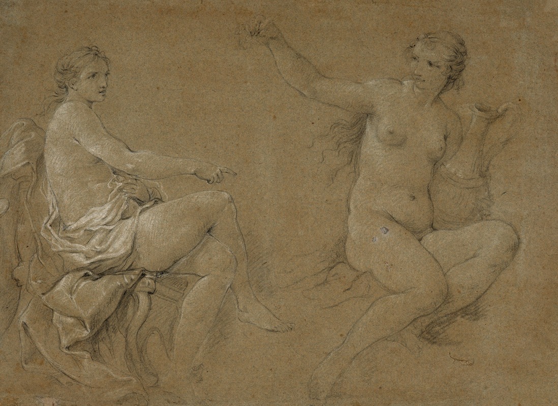 Charles-Joseph Natoire - Study of the nymphs