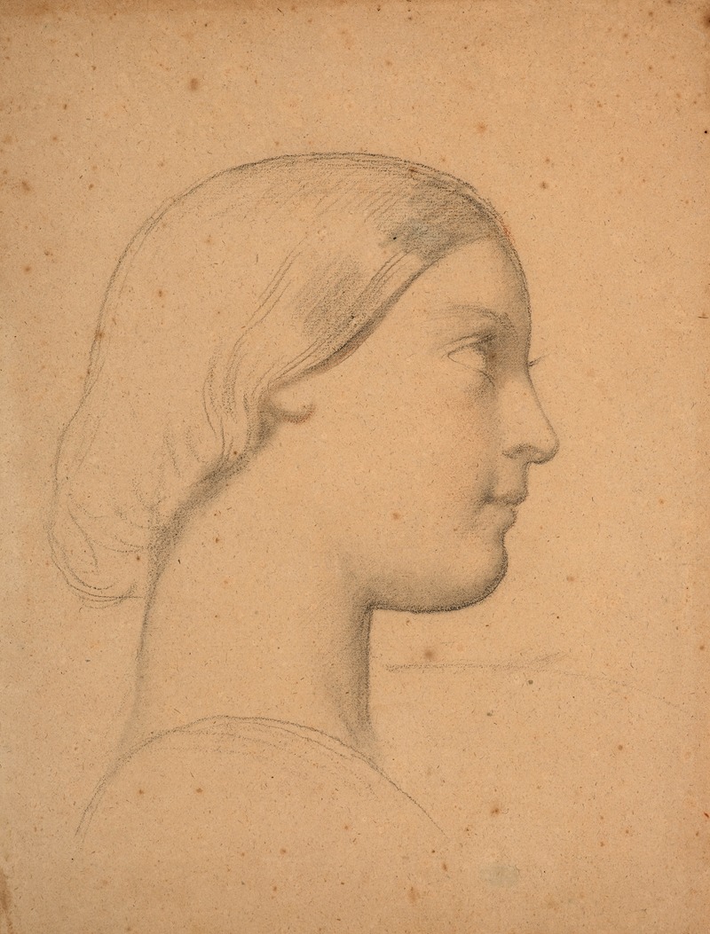 Eugène Emmanuel Amaury Duval - Etude de profil de jeune fille pour l’église Saint-Germain l’Auxerrois à Paris