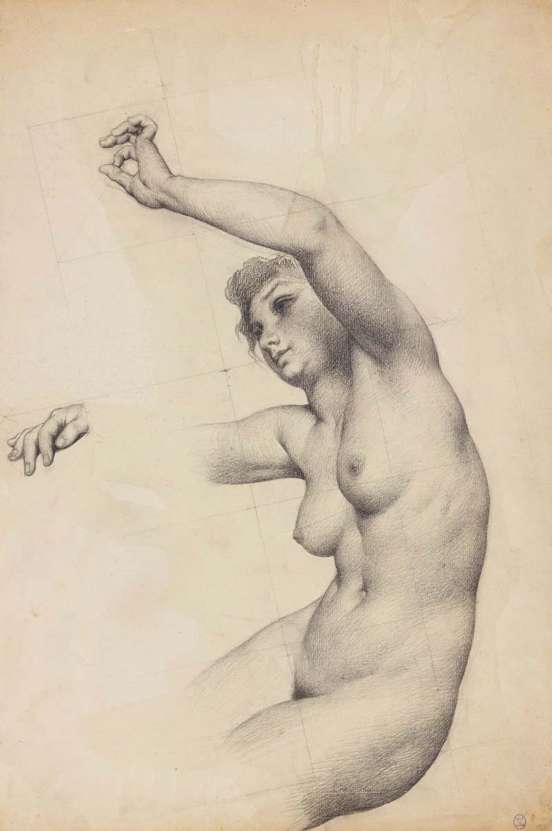 François Emile Ehrmann - Torse de femme nue le bras gauche levé