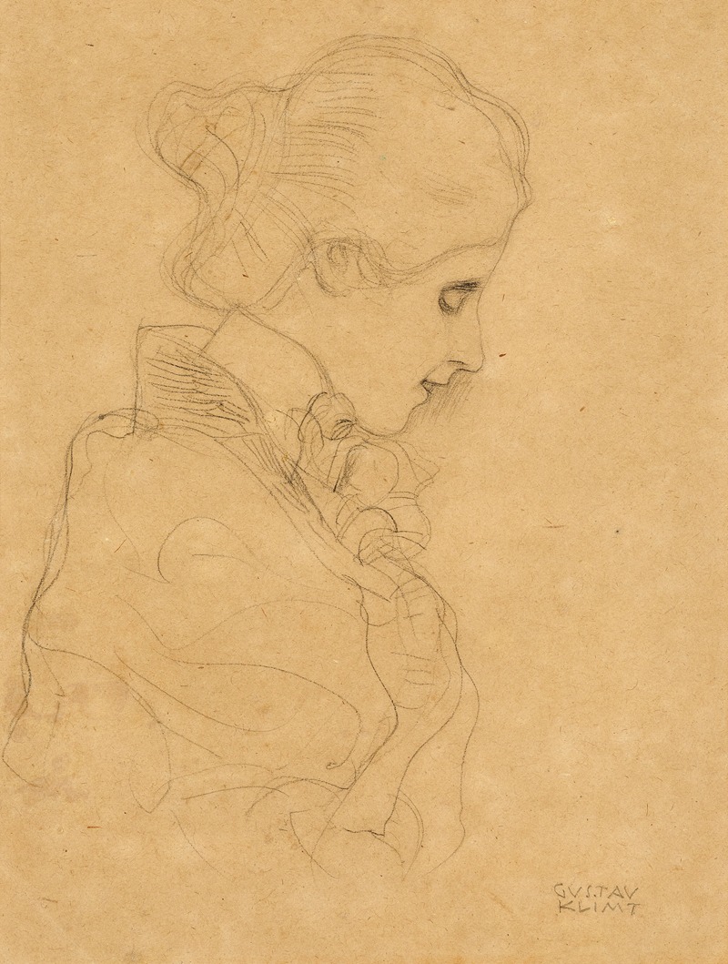 Gustav Klimt - A Lady in Profile to the right