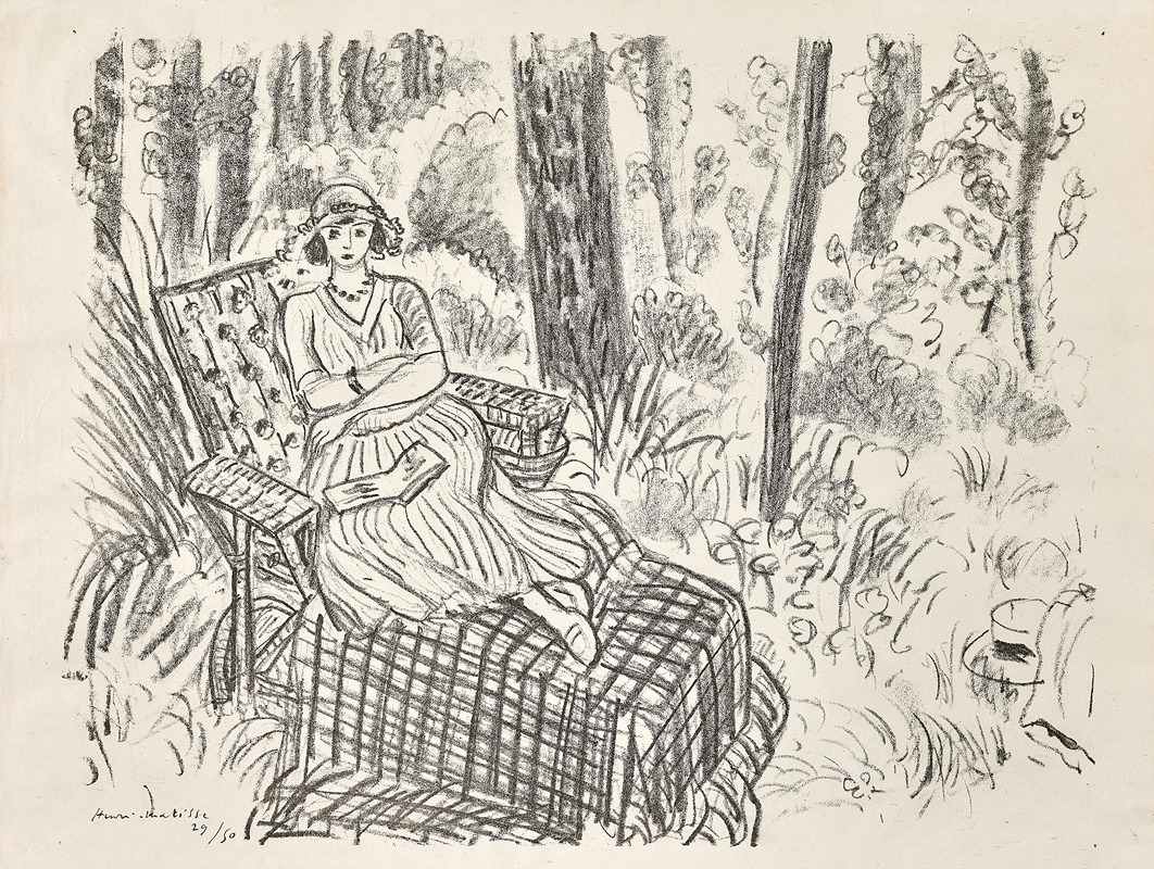 Henri Matisse - Jeune femme à la chaise longue dans un sous- bois