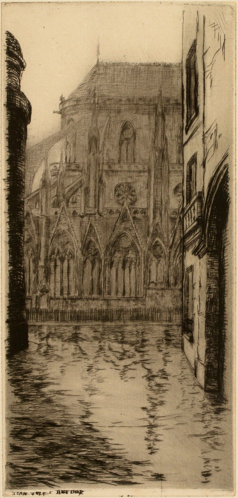 Jean-Jules Dufour - Notre-Dame dans l’eau – Rue du cloître