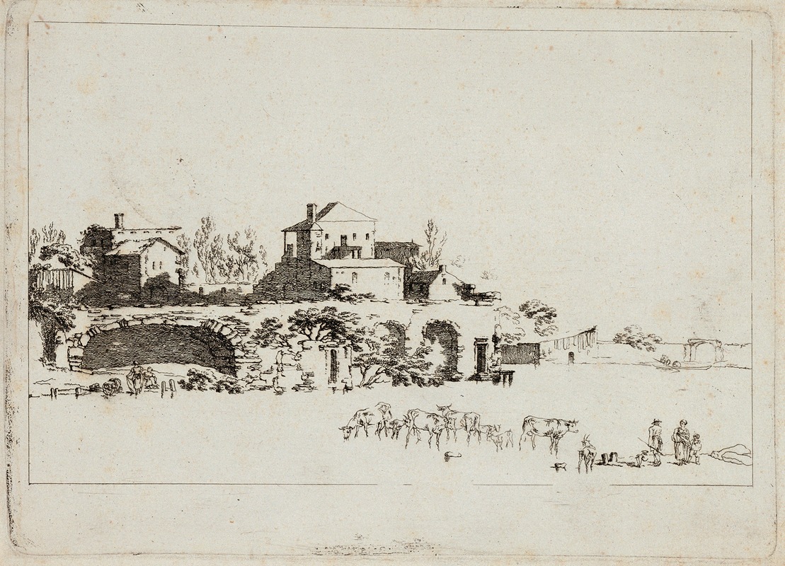 Johann Christian Brand - Landschaft mit Hütten