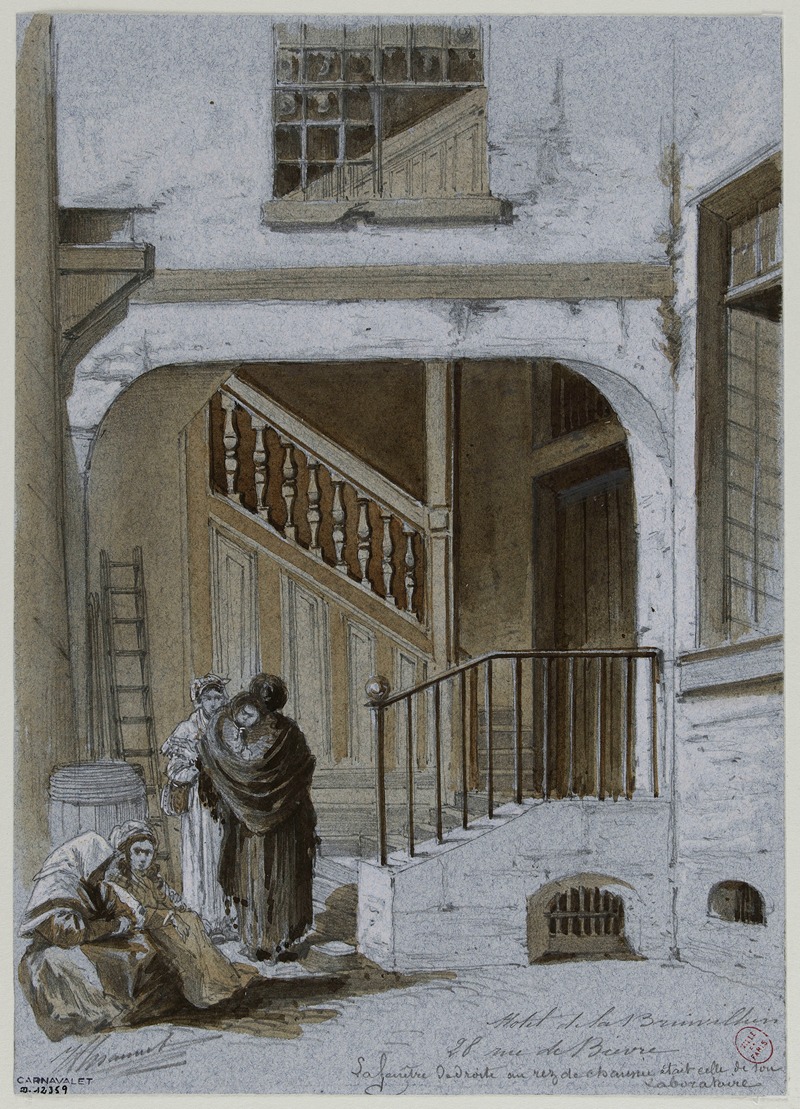 Jules-Adolphe Chauvet - Escalier du 28 rue de Bièvre, quartier Saint-Victor, 5ème arrondissement