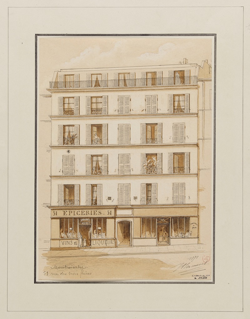 Jules-Adolphe Chauvet - Immeuble au n°51 rue des Trois-Frères, Montmartre, 18ème arrondissement