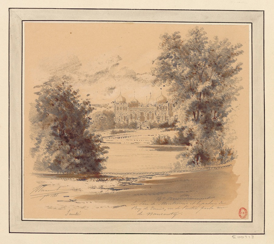 Jules-Adolphe Chauvet - Le Parc de Montsouris et le palais du bey de Tunis, vu de l’entrée par la rue Nansouty