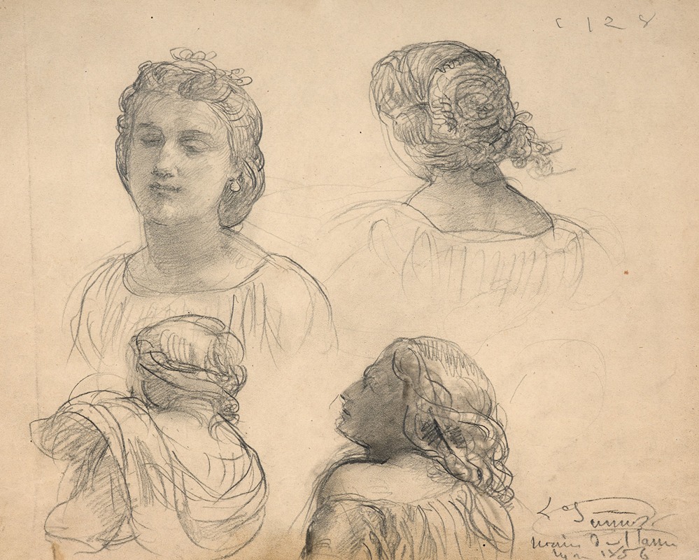 Louis Janmot - Studies of women for ‘Le Poème de l’âme’