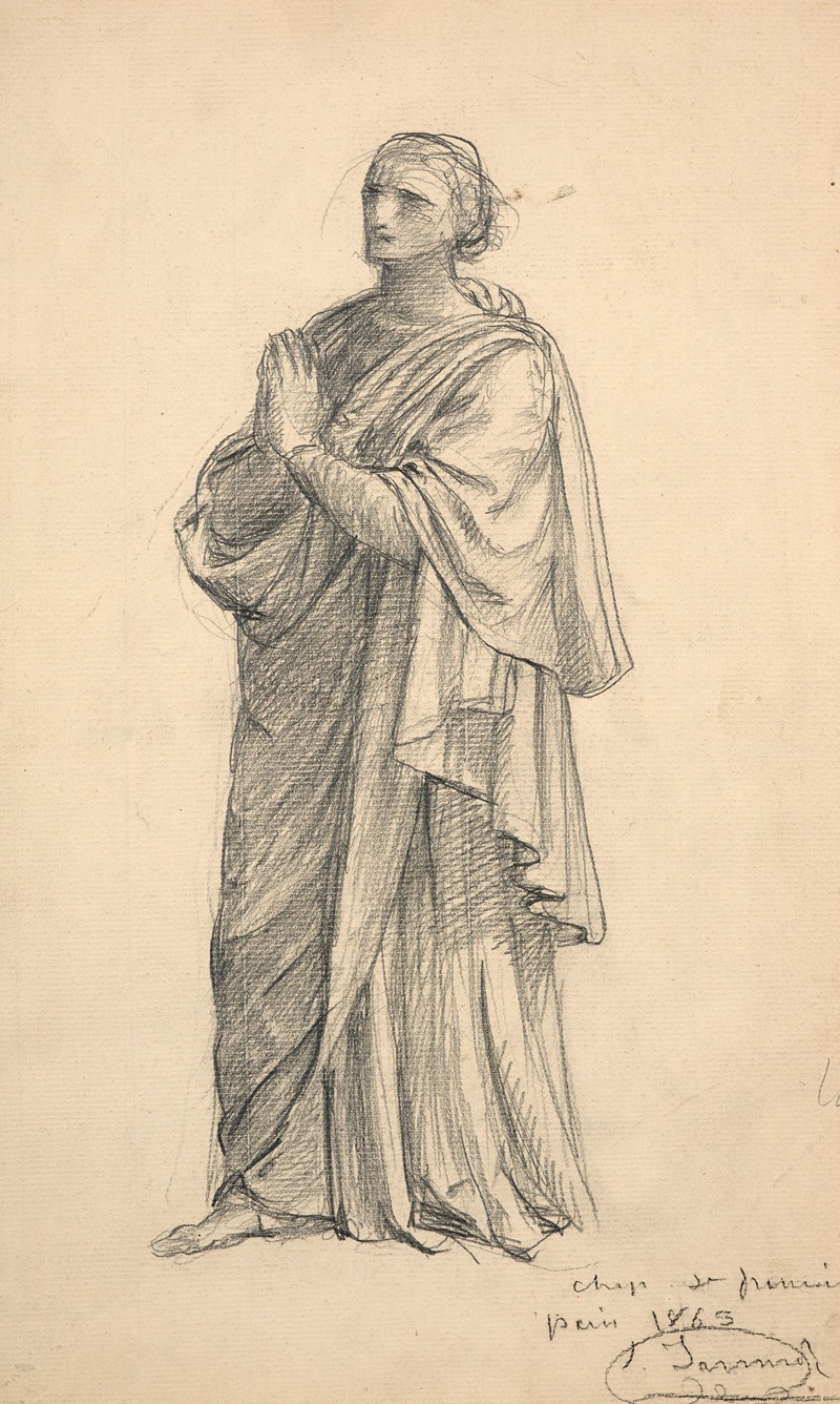 Louis Janmot - Study for ‘Le Christ présentant l’hostie et le calice’