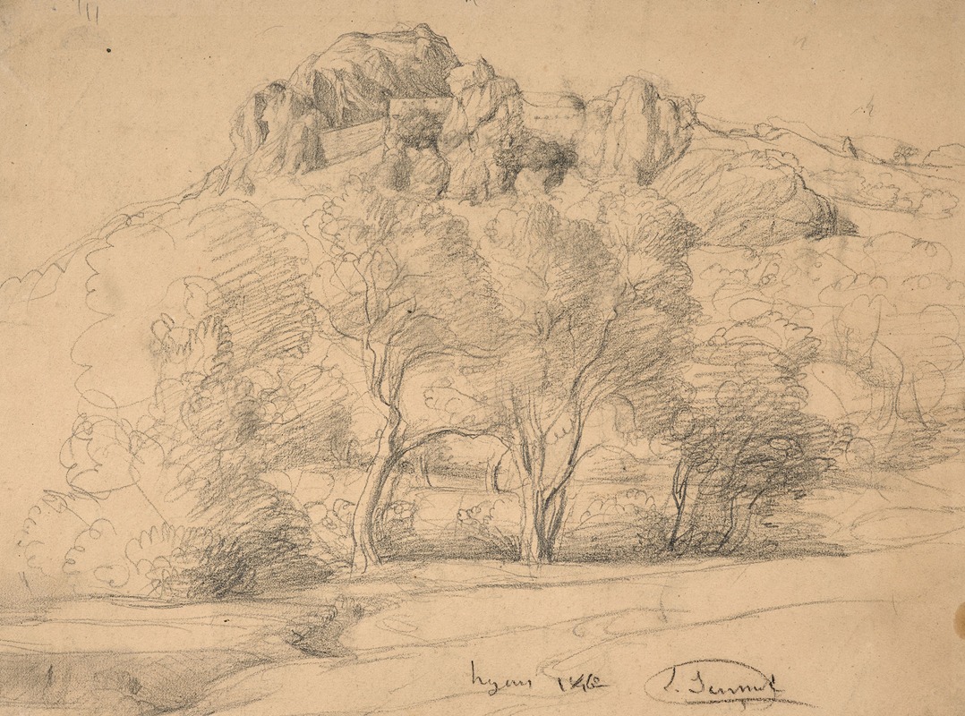 Louis Janmot - Study of a landscape, Hyères