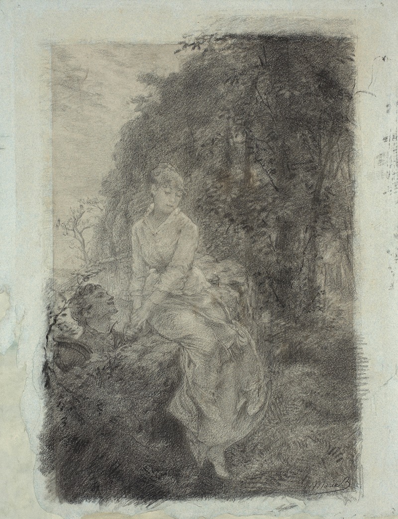 Marie Bracquemond - Study for the park wall