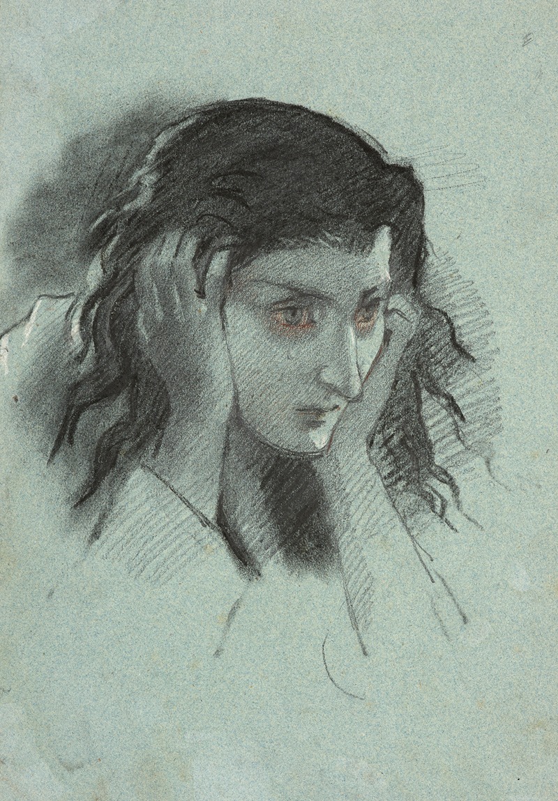 Marie Bracquemond - Study of a young woman putting her hands over her ears