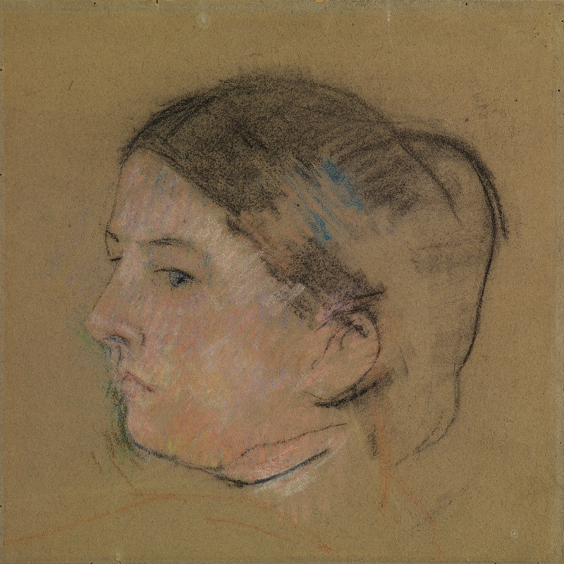 Mary Cassatt - Sketch of a Woman’s Head in Profile to Left (No. 1)