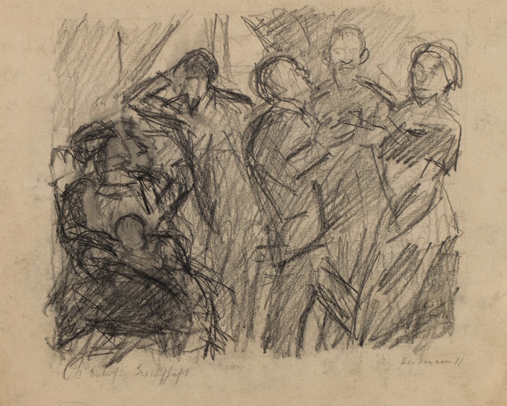 Max Beckmann - First Sketch for Society Party