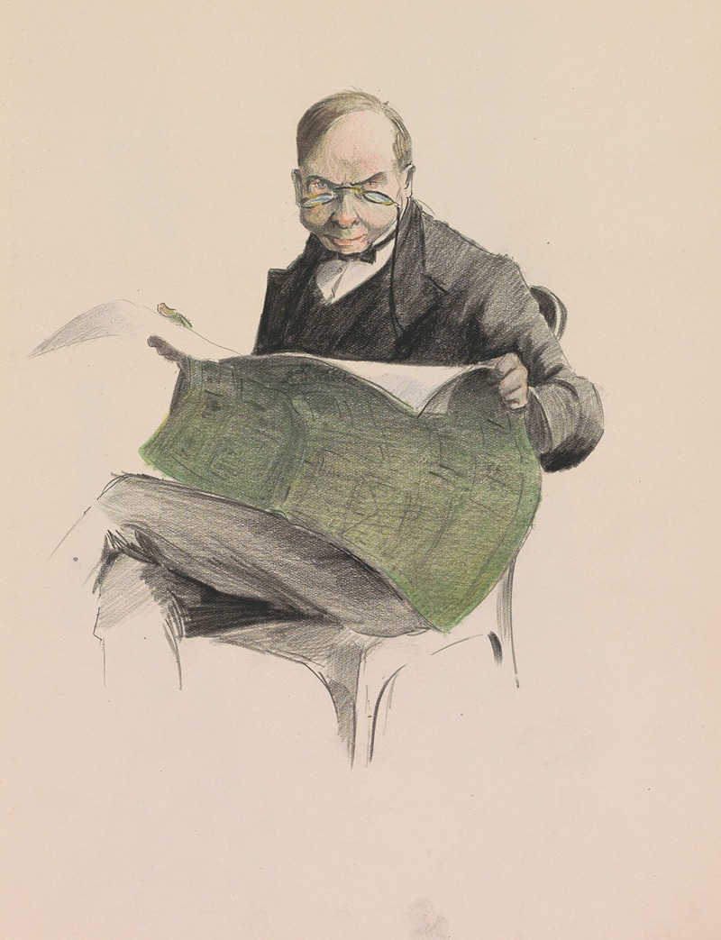 Otto Verhagen - Man reading newspaper in a chair