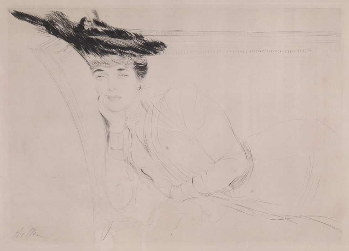 Paul César Helleu - Woman Reclining on a Sofa