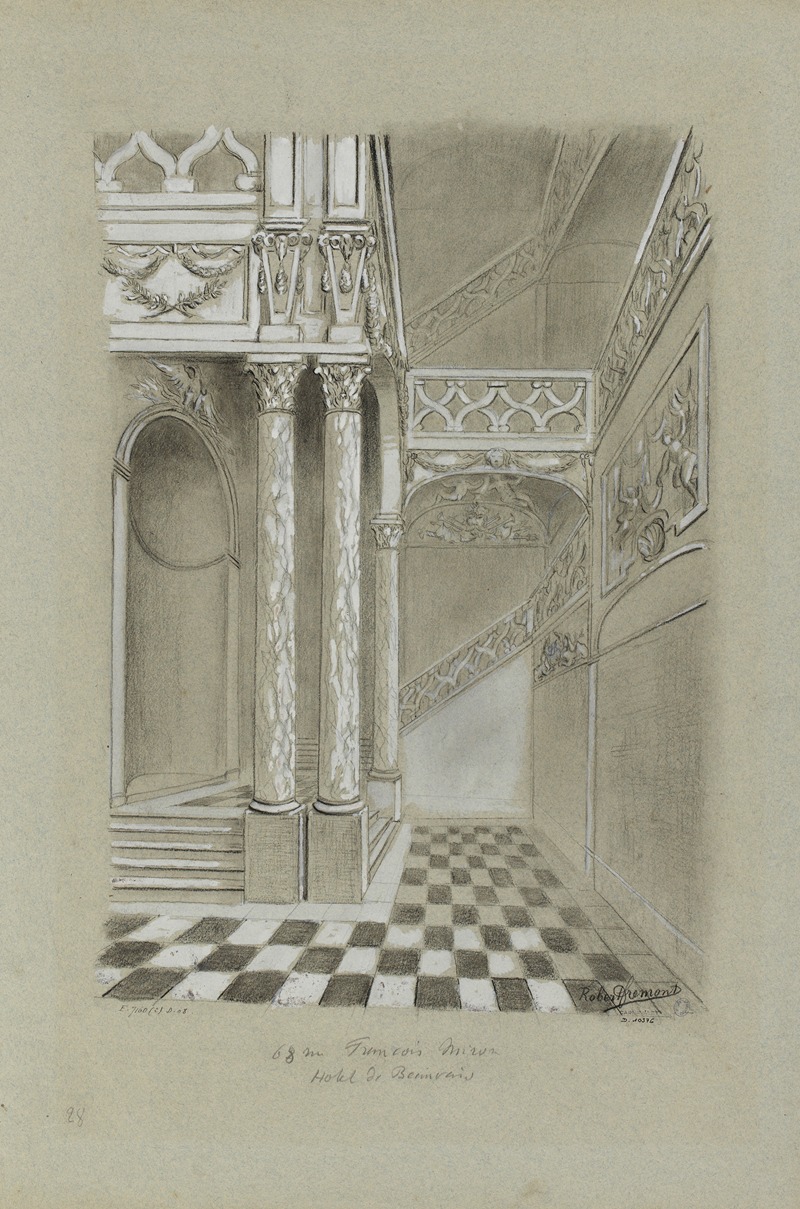 Robert Frémont - Intérieur de l’Hôtel de Beauvais 68 rue François Miron, 4ème arrondissement