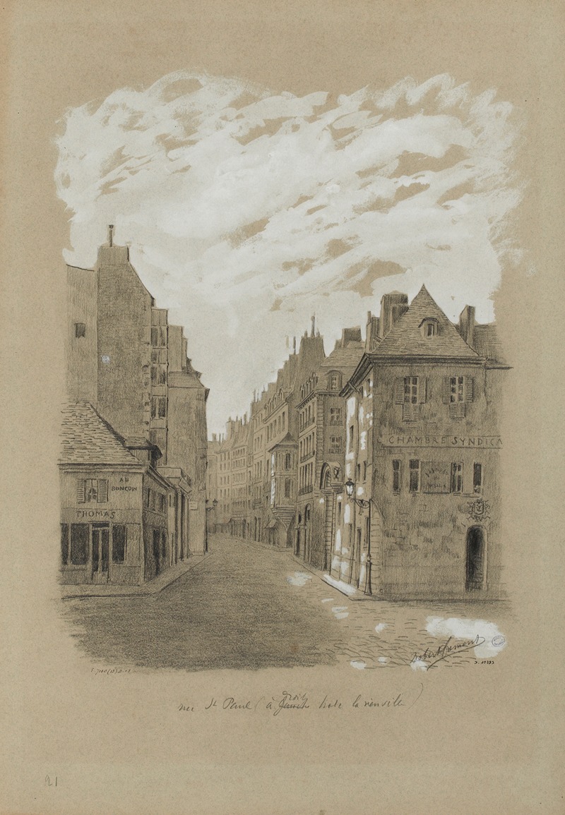 Robert Frémont - Rue Saint-Paul, à droite hôtel de la Vieuville, 4ème arrondissement