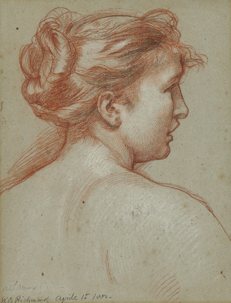 Sir William Blake Richmond - Study of a female head, seen from behind