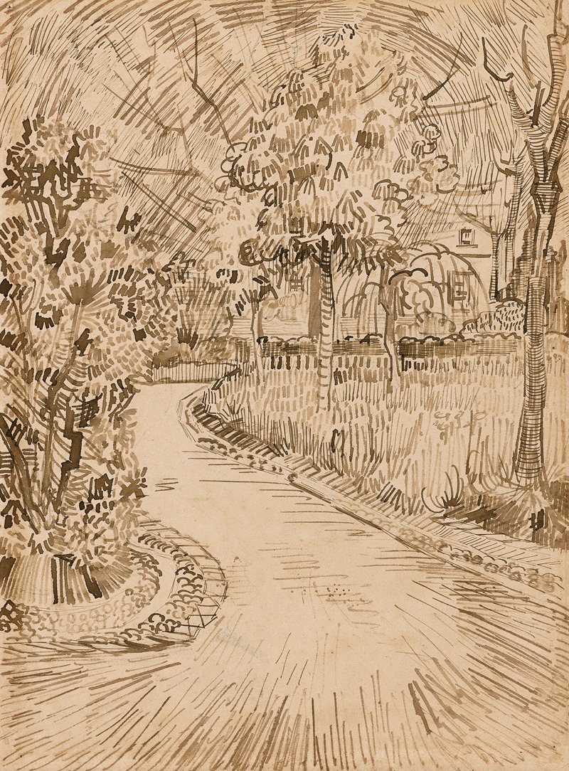 Vincent van Gogh - Parc à Arles avec un coin de la Maison Jaune