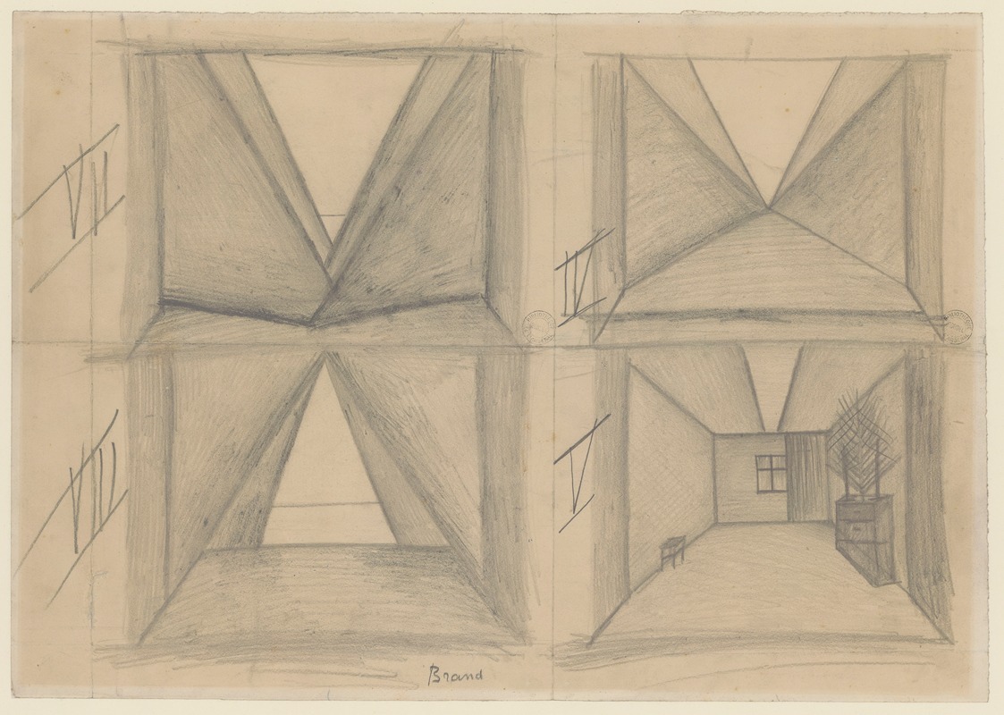 Georges Pitoëff - Brand – maquette de décor – décors IV, V, VII et VIII