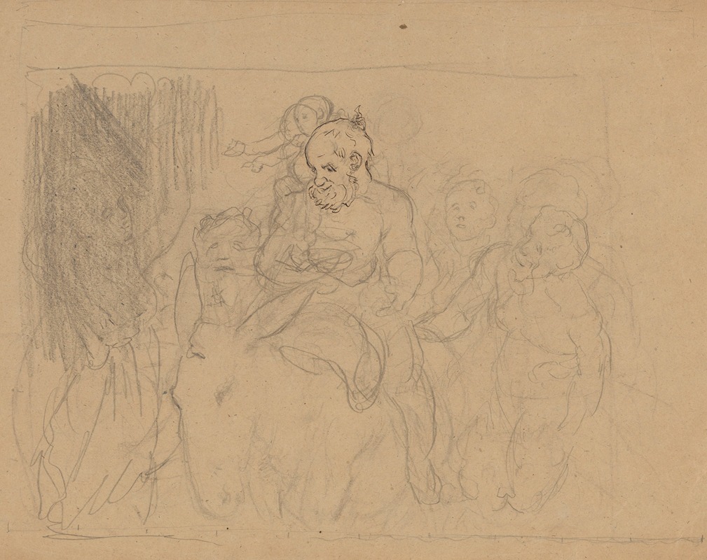 Hans Thoma - Bacchic Procession (Drunken Silenus)