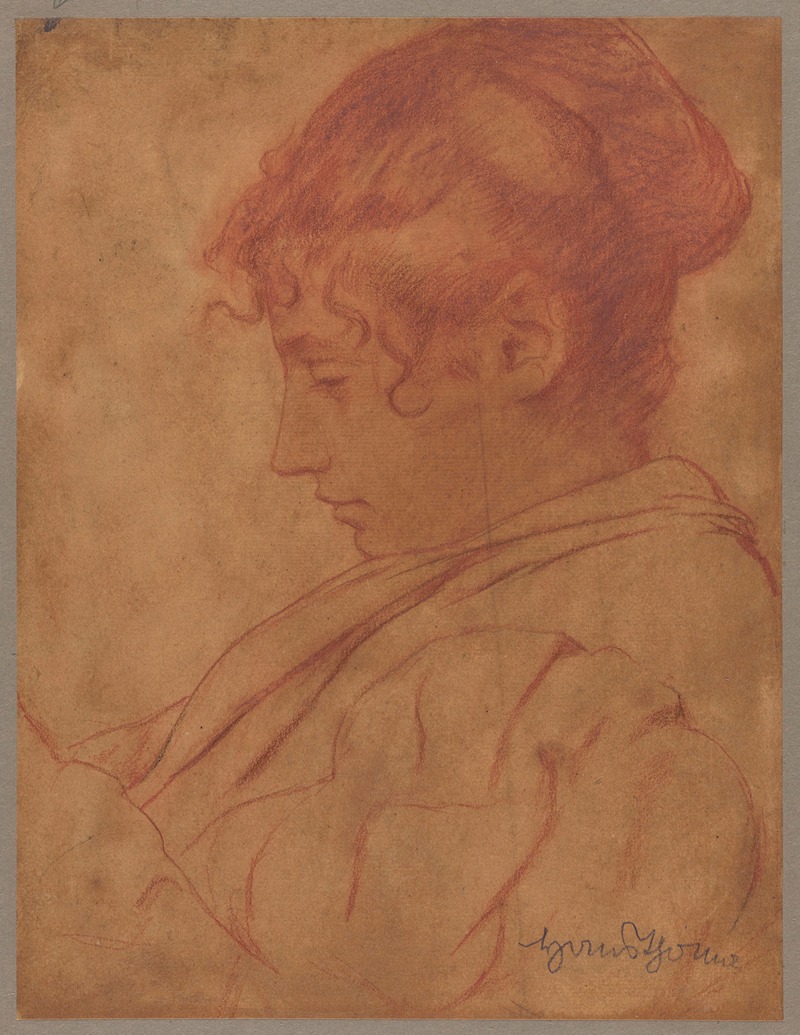Hans Thoma - Bust of a Young Woman, in Profile