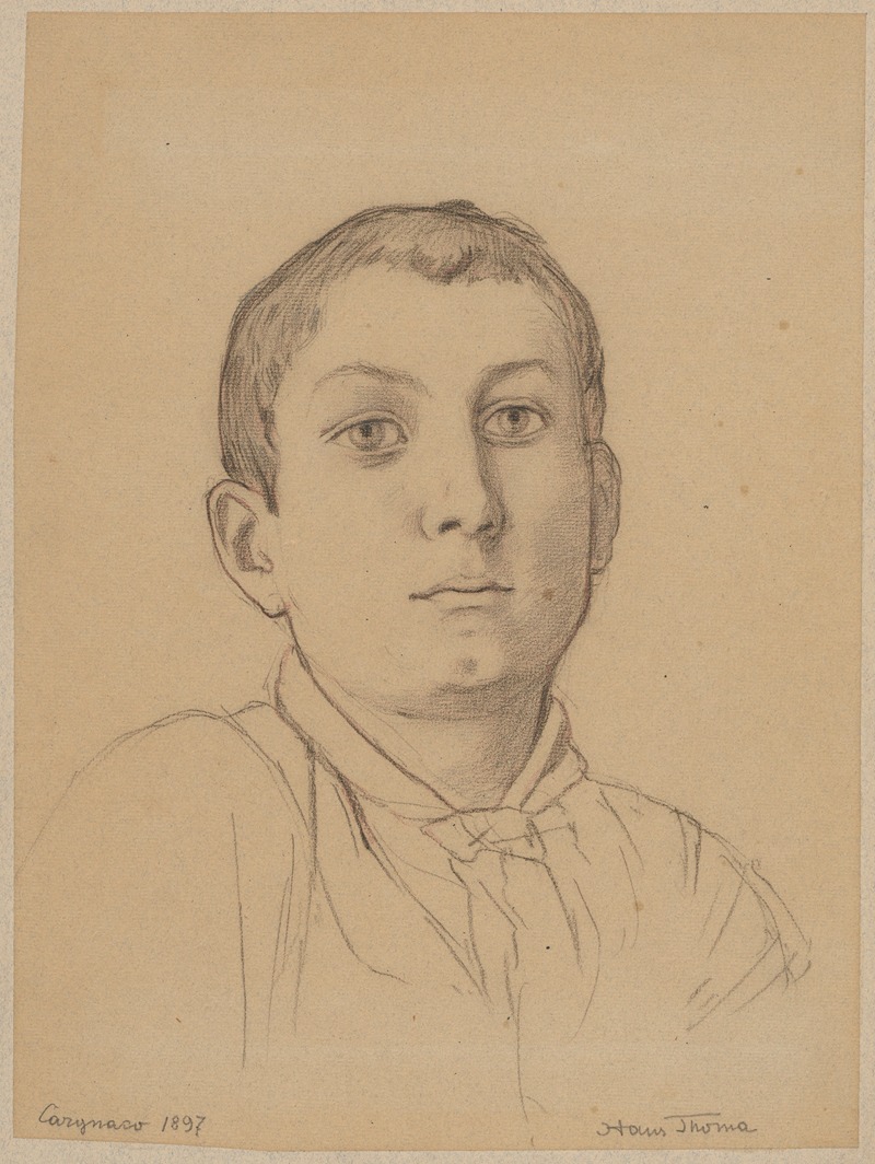 Hans Thoma - Bust of an Italian boy from Cargnaco