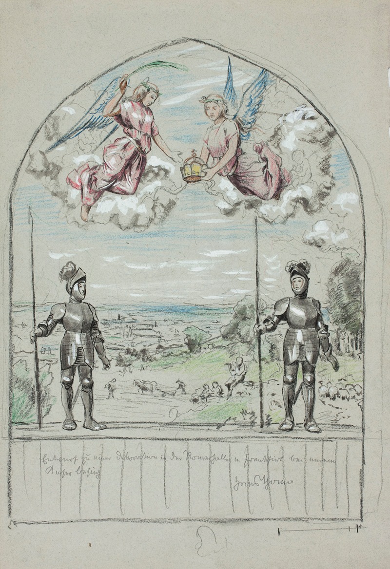 Hans Thoma - Design for a painting painted on the occasion of the visit of Emperor Wilhelm II to Frankfurt