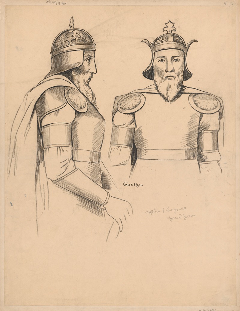 Hans Thoma - Design for Gunther’s costume