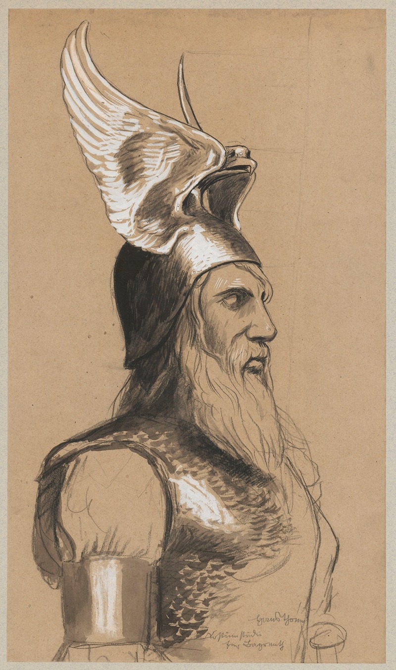 Hans Thoma - Design for the costume of Wotan as the god of war