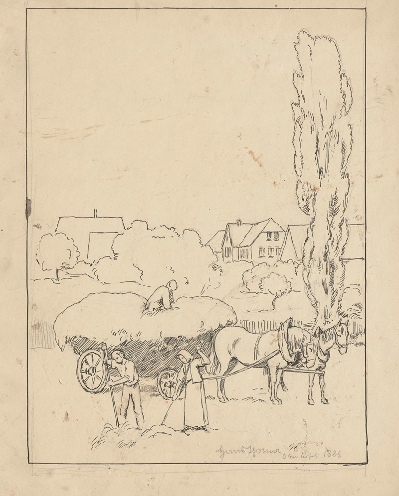 Hans Thoma - Haymaking in Oberursel