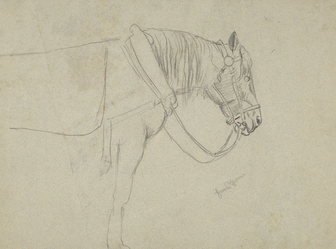 Hans Thoma - Horse in a Harness