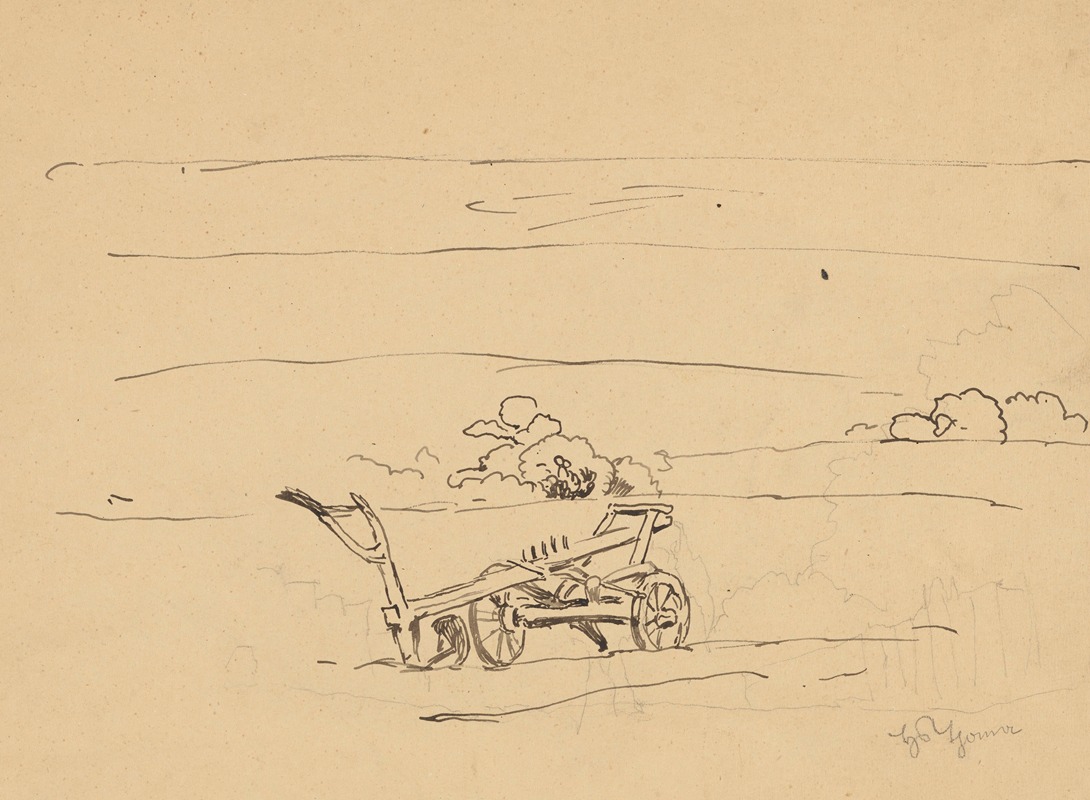 Hans Thoma - Landscape with a Plough Standing in the Field