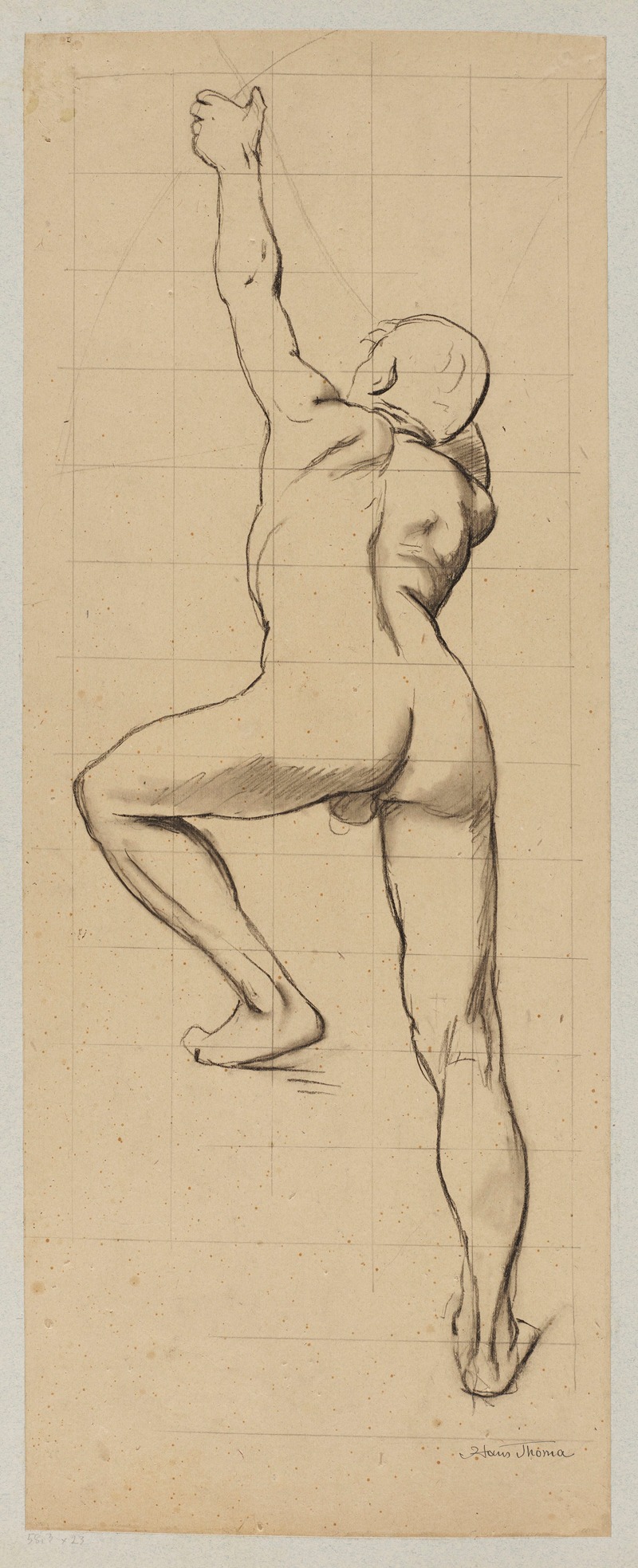 Hans Thoma - Male Nude Shooting a Bow